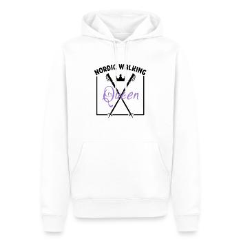 Reine de la marche nordique - Sweat à capuche Premium bio Homme - blanc - Devant - Nico (187cm)