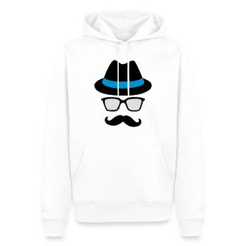 HIPSTER - Männer Premium Bio Hoodie - Weiß - Vorne - Nico (187cm)