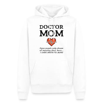 Maman fière d'un docteur mère médical md cadeau fils - Sweat à capuche Premium bio Homme - blanc - Devant - Nico (187cm)