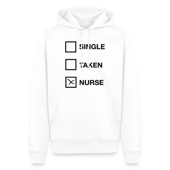 Single, Taken, Nurse - Männer Premium Bio Hoodie - Weiß - Vorne - Nico (187cm)