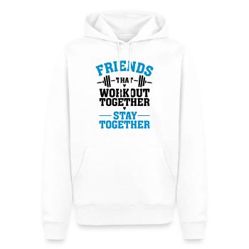 Friends That Workout Together Stay Together - Sweat à capuche Premium bio Homme - blanc - Devant - Nico (187cm)
