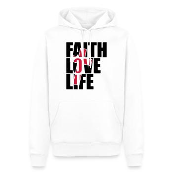 croire vie croix rouge conception jésus fraîche fo - Sweat à capuche Premium bio Homme - blanc - Devant - Nico (187cm)