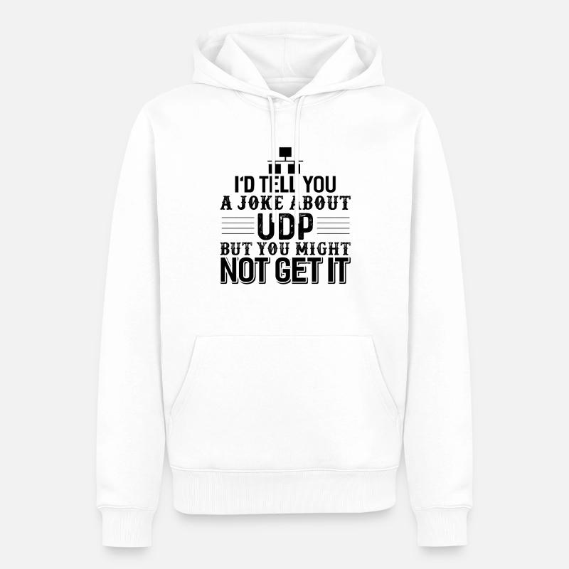 Informatik UDP Witz - Männer Premium Bio Hoodie - Weiß