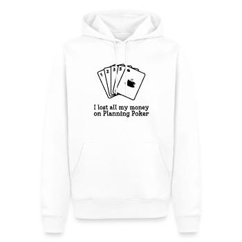 Scrum Planning Poker - Sweat à capuche Premium bio Homme - blanc - Devant - Nico (187cm)