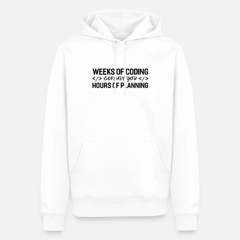 Programmeurs semaines De Coding - Sweat à capuche Premium bio Homme - blanc
