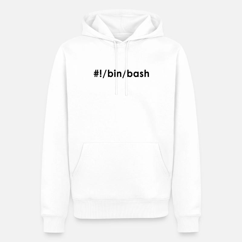 Programmeur Admin Devops Linux Bash - Sweat à capuche Premium bio Homme - blanc