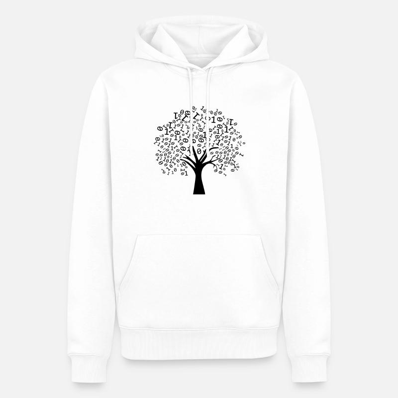 Programmer Binary Tree - Men’s Premium Organic Hoodie - white