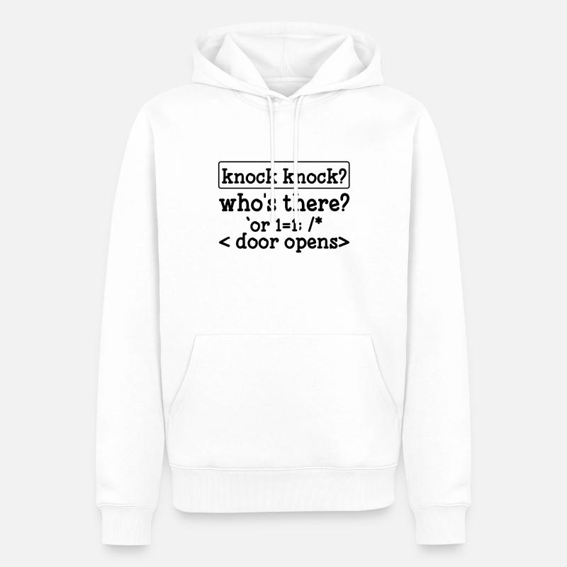 Programmeur d’humour hacker drôle - Sweat à capuche Premium bio Homme - blanc