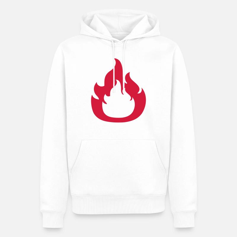 Conception de feu de logo - Sweat à capuche Premium bio Homme - blanc