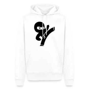 ninja - Männer Premium Bio Hoodie - Weiß - Vorne - Nico (187cm)