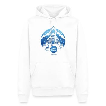 Chamonix Ski Resort T Shirt Design - Sweat à capuche Premium bio Homme - blanc - Devant - Nico (187cm)