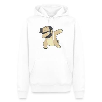 Dabbender Hund Lustiges Dabbing Mops - Männer Premium Bio Hoodie - Weiß - Vorne - Nico (187cm)