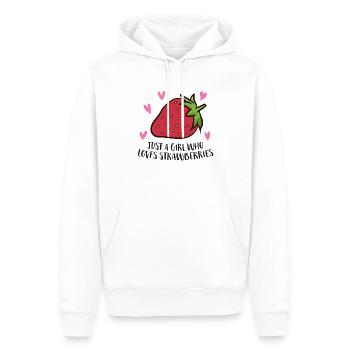 Nur Ein Mädchen Das Erdbeeren Liebt Cooles - Männer Premium Bio Hoodie - Weiß - Vorne - Nico (187cm)
