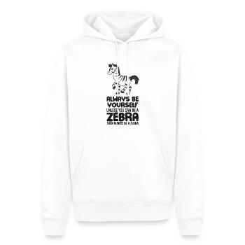 Sei Immer Ein Zebra Süßes Zebra - Männer Premium Bio Hoodie - Weiß - Vorne - Nico (187cm)