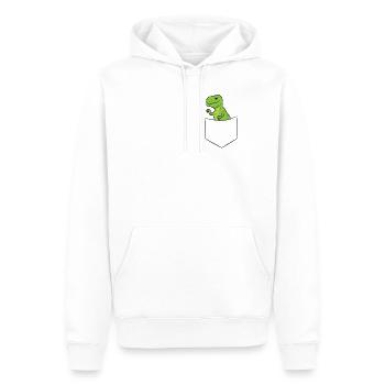 Lustiger Dinosaurier in der Tasche Dinosaurier - Männer Premium Bio Hoodie - Weiß - Vorne - Nico (187cm)