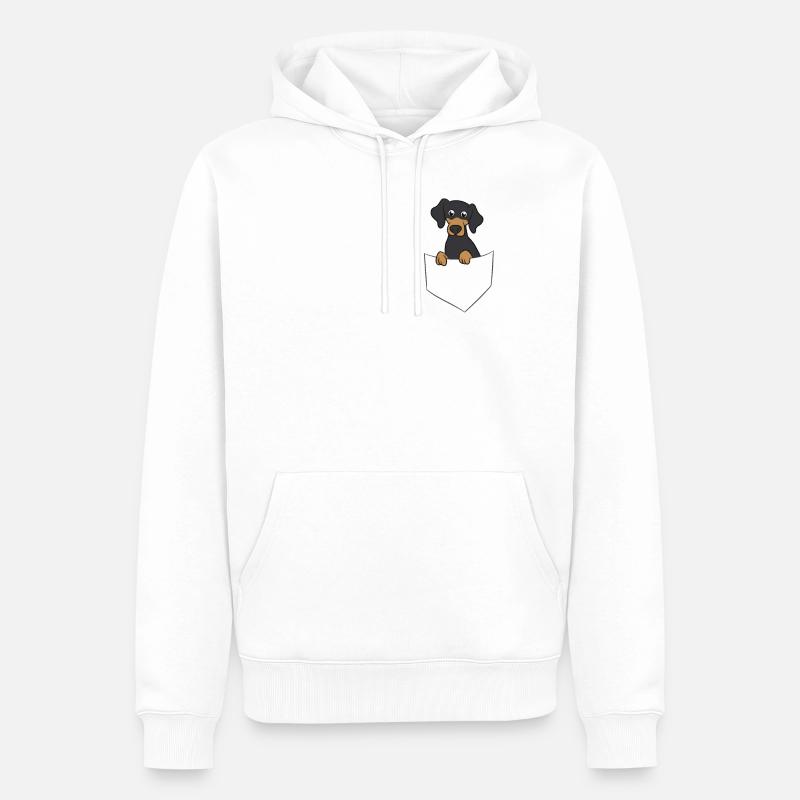 Mignon teckel dans le sac - Sweat à capuche Premium bio Homme - blanc