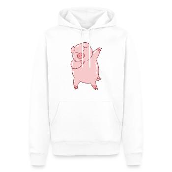 Dabbing Pig Dabbendes Porc ferme enfants - Sweat à capuche Premium bio Homme - blanc - Devant - Nico (187cm)