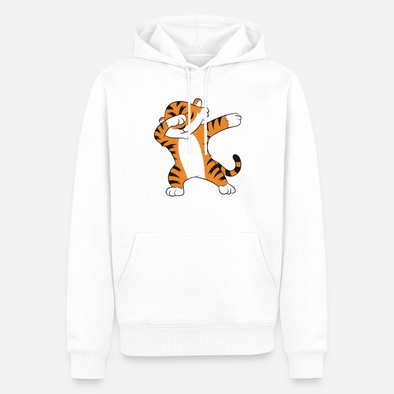 Dabbender Tiger Drôle Debbing Tiger - Sweat à capuche Premium bio Homme - blanc