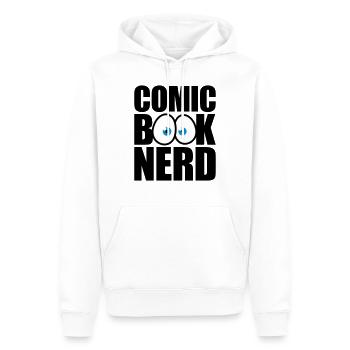 Nerd de bande dessinée - Sweat à capuche Premium bio Homme - blanc - Devant - Nico (187cm)