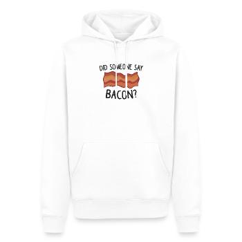 Funny Bacon Did Someone Say Bacon - Men’s Premium Organic Hoodie - white - Front - Nico (187cm)