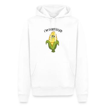 Funny Corn I'm Cornfused Meiskolben - Männer Premium Bio Hoodie - Weiß - Vorne - Nico (187cm)