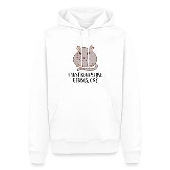 J’aime les souris de course Gerbil Tout simplement, d’accord ? - Sweat à capuche Premium bio Homme - blanc - Devant - Nico (187cm)