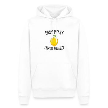 Easy Peasy Lemon Squeezy Citron drôle - Sweat à capuche Premium bio Homme - blanc - Devant - Nico (187cm)