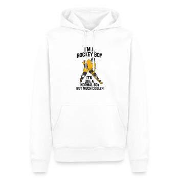 Eishockey Boy Hockey Son Geschenk Eishockey - Männer Premium Bio Hoodie - Weiß - Vorne - Nico (187cm)