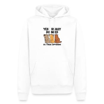 Capibara Lover Yes I Really Do Need All These - Men’s Premium Organic Hoodie - white - Front - Nico (187cm)