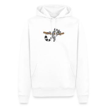 Doux lémurien bébé animal Lémur - Sweat à capuche Premium bio Homme - blanc - Devant - Nico (187cm)