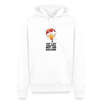 Just a Boy Who Loves Hot Air Balloons - Men’s Premium Organic Hoodie - white - Front - Nico (187cm)