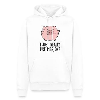 I Just Really Like Pigs, OK? Pig Lovers - Männer Premium Bio Hoodie - Weiß - Vorne - Nico (187cm)