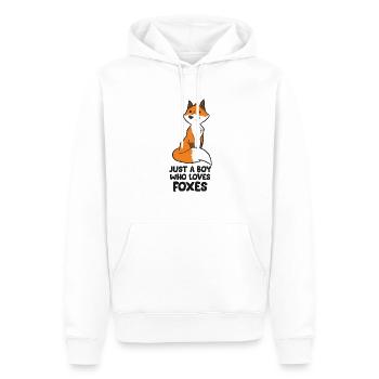 Just A Boy Who Loves Foxes Cute Fox Boy - Men’s Premium Organic Hoodie - white - Front - Nico (187cm)