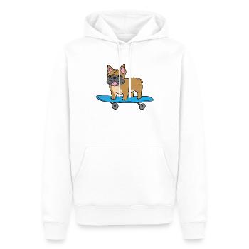 Skateboarding French Bulldog Kids Skater Bulldog - Männer Premium Bio Hoodie - Weiß - Vorne - Nico (187cm)