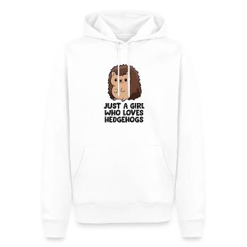 Juste une fille Who Loves Hedgehogs Kids Hedgehog Girl - Sweat à capuche Premium bio Homme - blanc - Devant - Nico (187cm)