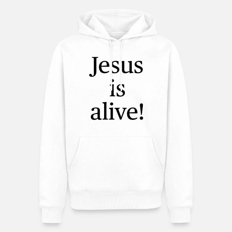 Jésus est vivant - Sweat à capuche Premium bio Homme - blanc