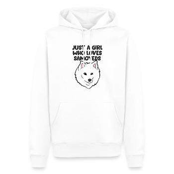 Samoyède Fille Seulement une fille qui - Sweat à capuche Premium bio Homme - blanc - Devant - Nico (187cm)