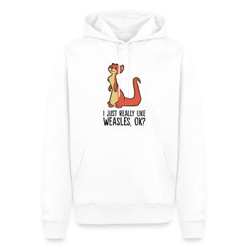 J’aime vraiment les belettes - Sweat à capuche Premium bio Homme - blanc - Devant - Nico (187cm)