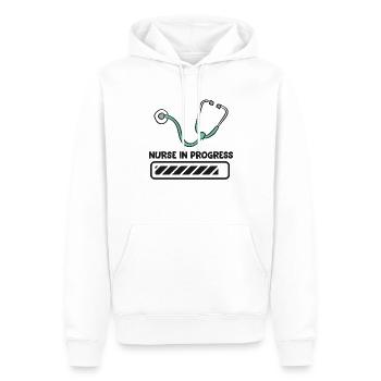Future infirmière - Sweat à capuche Premium bio Homme - blanc - Devant - Nico (187cm)