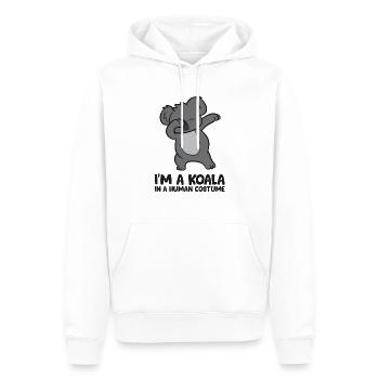 Ich bin ein Koala in einem menschlichen Kostüm - Männer Premium Bio Hoodie - Weiß - Vorne - Nico (187cm)