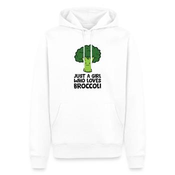 Juste une fille qui aime le brocoli - Sweat à capuche Premium bio Homme - blanc - Devant - Nico (187cm)