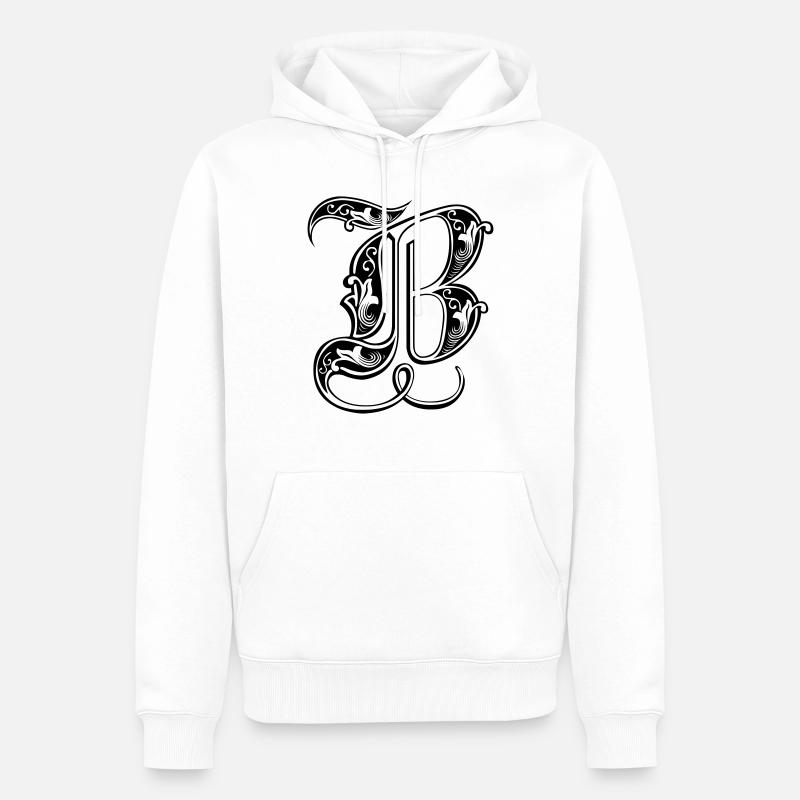 B - Männer Premium Bio Hoodie - Weiß
