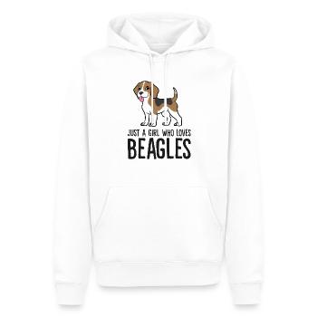 Nur ein Mädchen, das Beagles liebt - Männer Premium Bio Hoodie - Weiß - Vorne - Nico (187cm)
