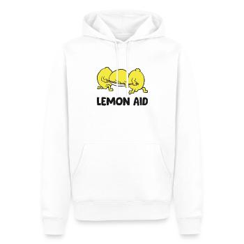 Drôle d’amoureux du citron Citron Aide Citron - Sweat à capuche Premium bio Homme - blanc - Devant - Nico (187cm)