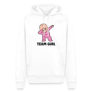 Révélation de genre Team Girl - Sweat à capuche Premium bio Homme - blanc - Devant - Nico (187cm)