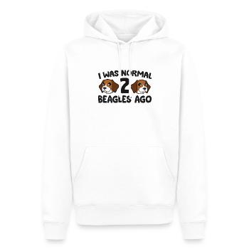 Lustiger Beagle-Besitzer Ich war vor 2 Beagles - Männer Premium Bio Hoodie - Weiß - Vorne - Nico (187cm)