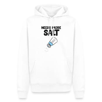 Drôle d’amoureux du sel Il a besoin de plus de sel - Sweat à capuche Premium bio Homme - blanc - Devant - Nico (187cm)