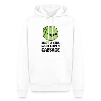 Juste une fille qui aime le chou - Sweat à capuche Premium bio Homme - blanc - Devant - Nico (187cm)
