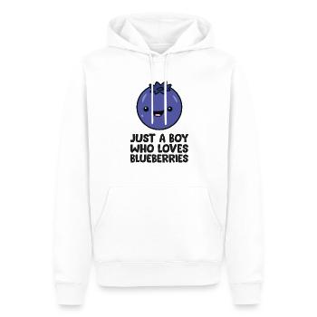 Nur ein Junge, der Blaubeeren liebt - Männer Premium Bio Hoodie - Weiß - Vorne - Nico (187cm)