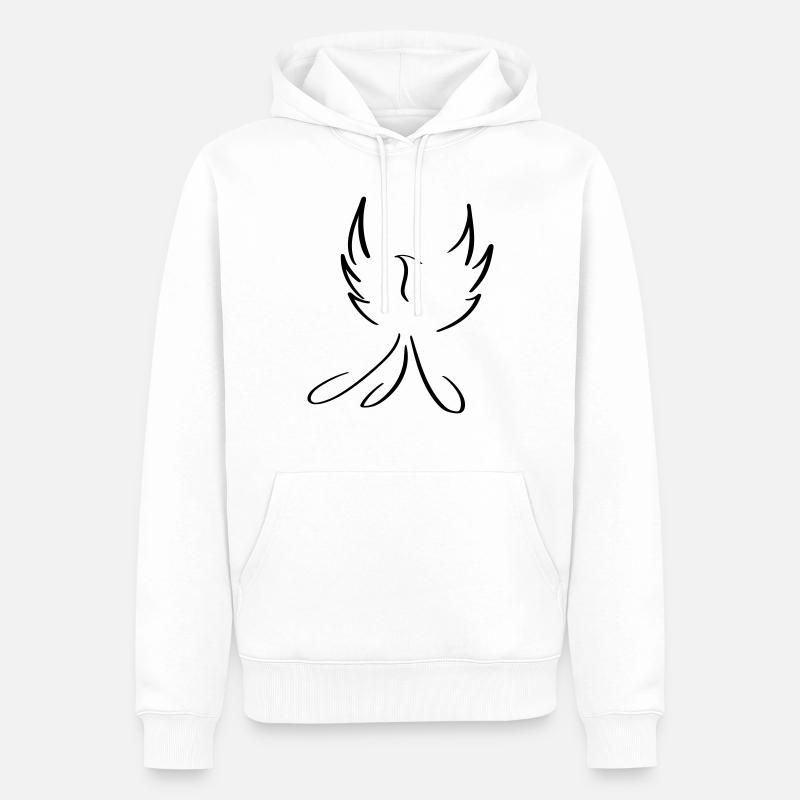 Phönix Line Art - Minimalistisch - Männer Premium Bio Hoodie - Weiß
